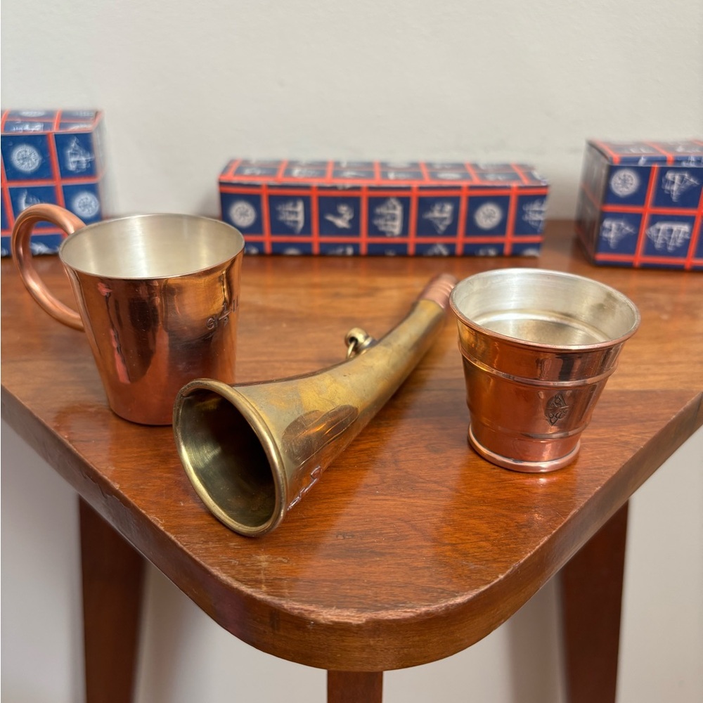 Copper and Brass collectible cups/ boat horn